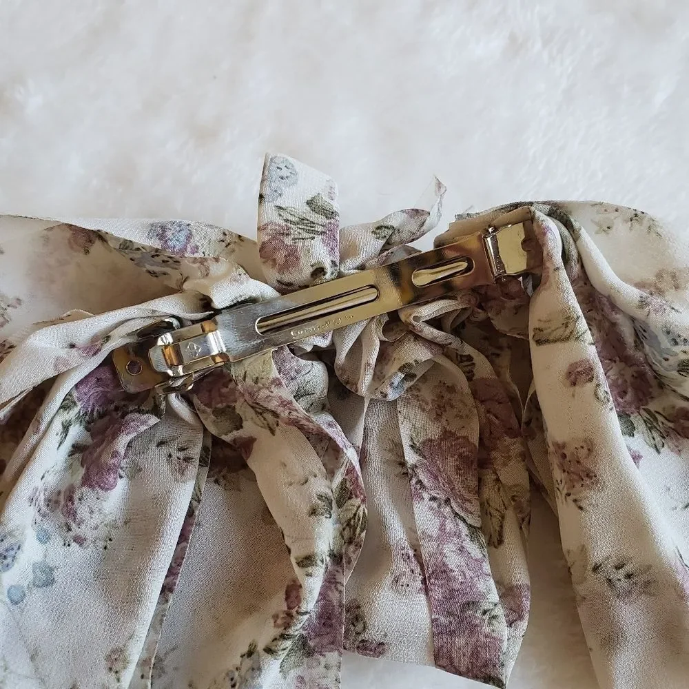 Floral Bow Hair Barrette